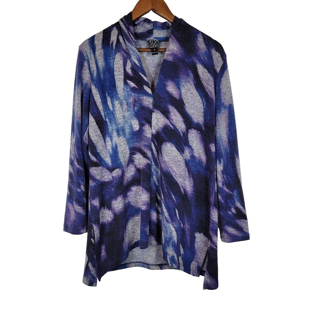 Ciara Sun Woo Medium Long‎ Sleeve Sweater Top Gray Purple Tunic